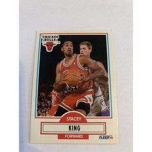 Stacey King 1990 Fleer FWD Chicago Bulls Card #27 Rare OFF CENTER+ERROR NM💎☄️